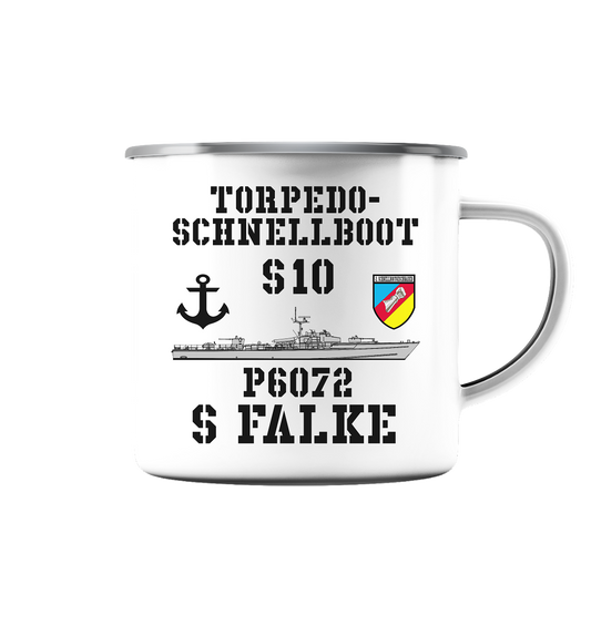 Torpedo-Schnellboot S10 P6072 FALKE Anker - Emaille Tasse (Silber)