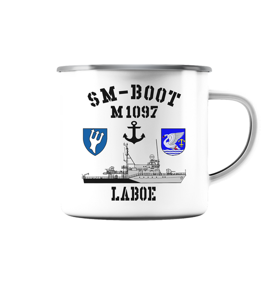 SM-Boot M1097 LABOE Anker - Emaille Tasse (Silber)