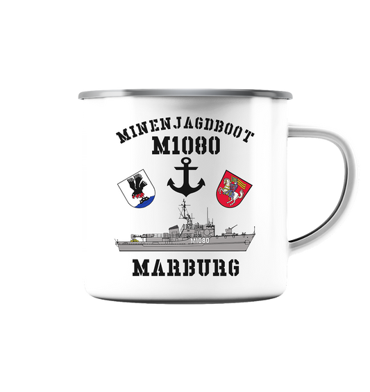 Mij.-Boot M1080 MARBURG - Emaille Tasse (Silber)