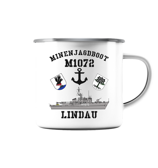 Mij.-Boot M1072 LINDAU - Emaille Tasse (Silber)
