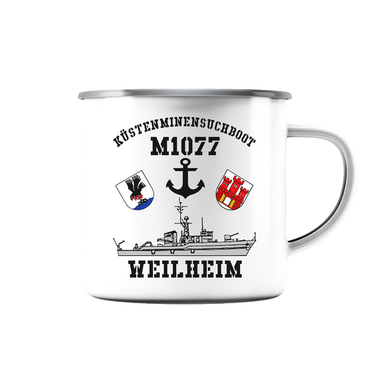 KM-Boot M1077 WEILHEIM - Emaille Tasse (Silber)