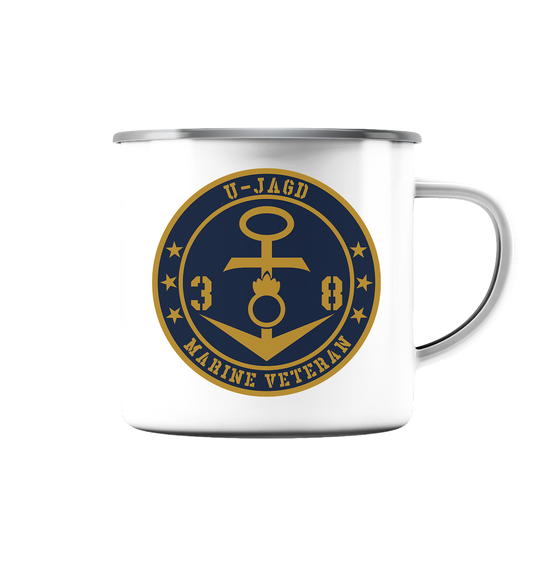 Marine Veteran 38er U-JAGD - Emaille Tasse (Silber)