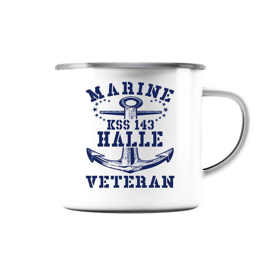 KSS 143 HALLE Marine Veteran - Emaille Tasse (Silber)