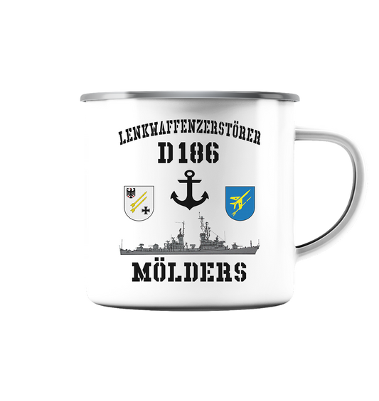 Lenkwaffenzerstörer D186 MÖLDERS Anker - Emaille Tasse (Silber)