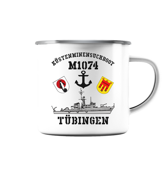 KM-Boot M1074 TÜBINGEN Anker - Emaille Tasse (Silber)