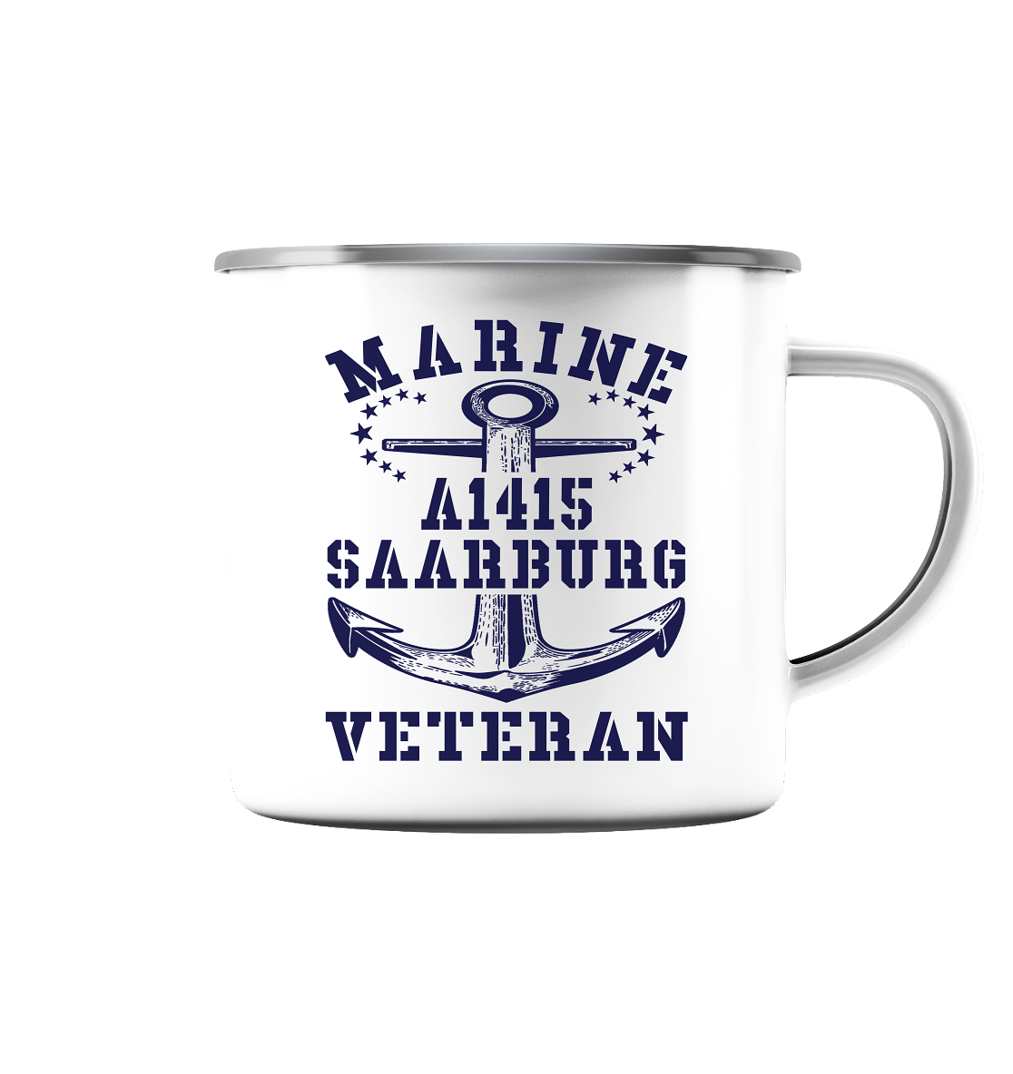 Troßschiff A1415 SAARBURG Marine Veteran - Emaille Tasse (Silber)