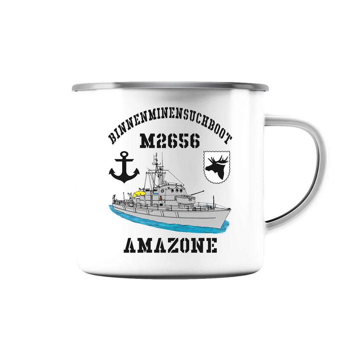 BIMI M2656 AMAZONE 3.MSG Anker - Emaille Tasse (Silber)