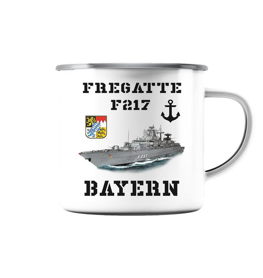 F217 Fregatte BAYERN - Emaille Tasse (Silber)