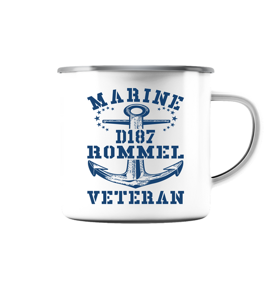 Zerstörer D187 ROMMEL Marine Veteran - Emaille Tasse (Silber)
