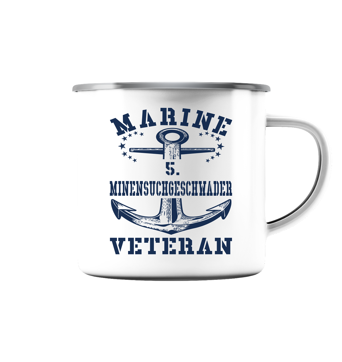 5. Minensuchgeschwader Marine Veteran - Emaille Tasse (Silber)