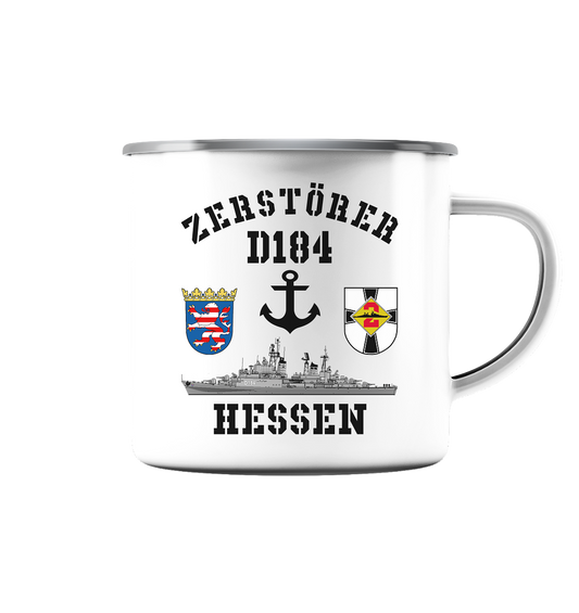 Zerstörer D184 HESSEN Anker - Emaille Tasse (Silber)