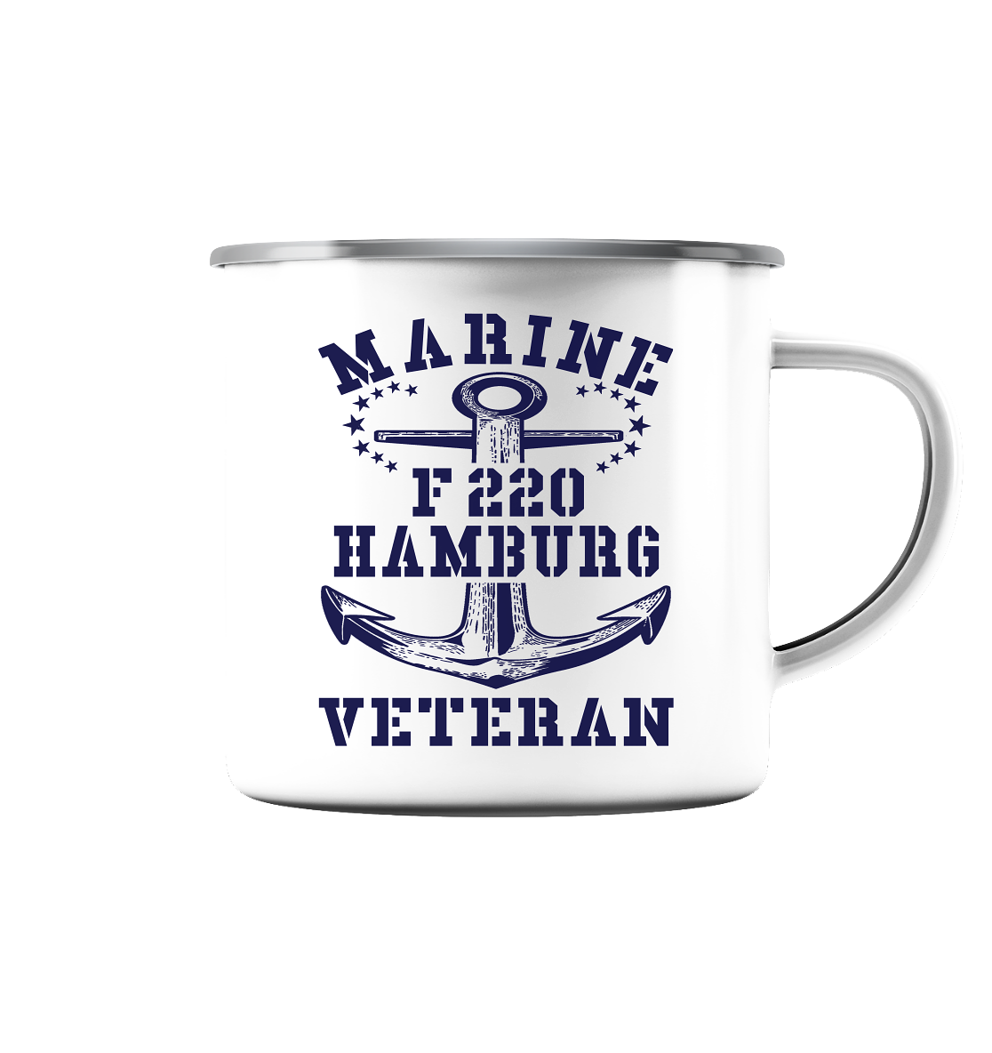 Fregatte F221 HESSEN Marine Veteran - Emaille Tasse (Silber)