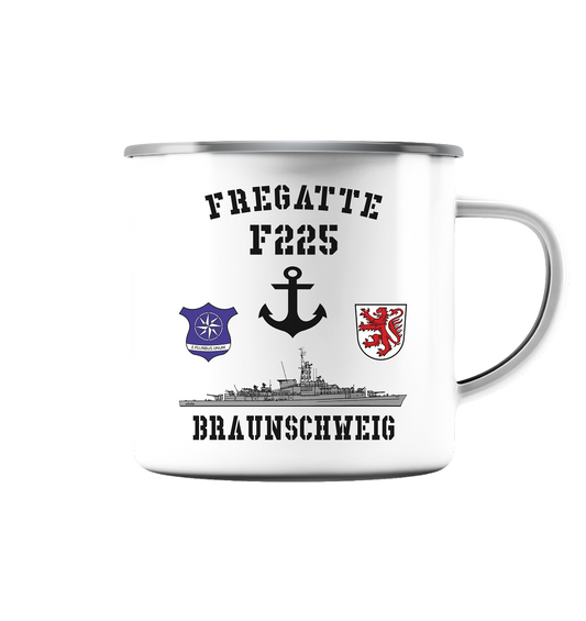 Fregatte F225 BRAUNSCHWEIG Anker - Emaille Tasse (Silber)