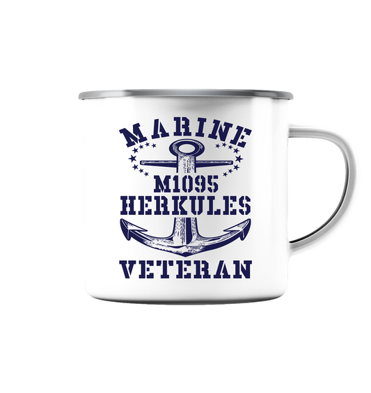 SM-Boot M1095 HERKULES Marine Veteran - Emaille Tasse (Silber)