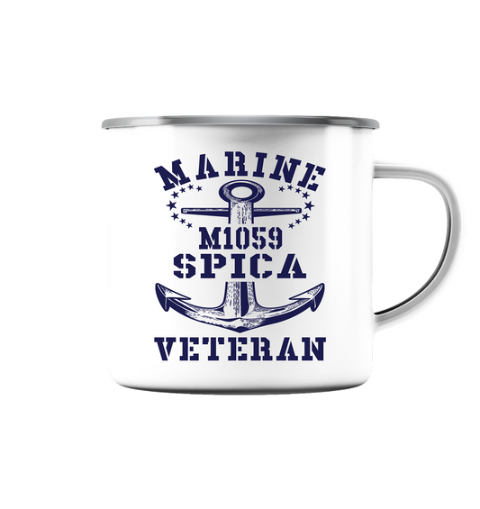 SM-Boot M1059 SPICA Marine Veteran - Emaille Tasse (Silber)