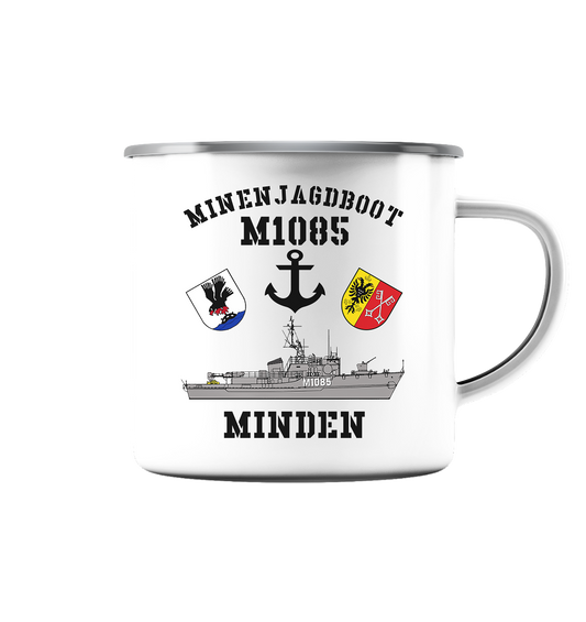 Mij.-Boot M1085 MINDEN - Emaille Tasse (Silber)