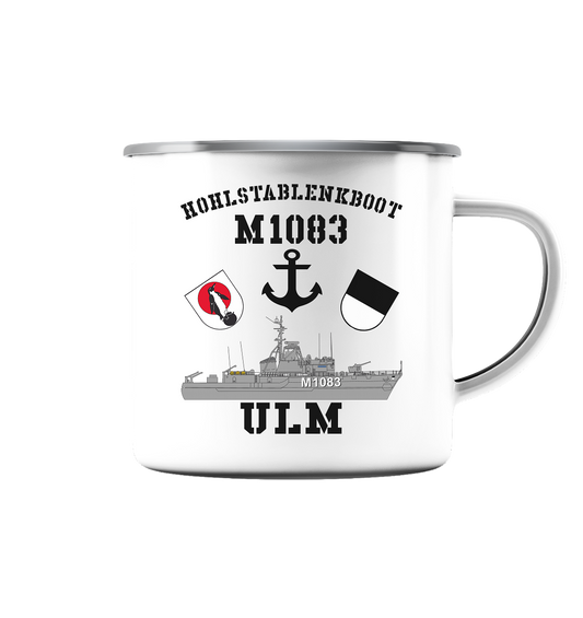 M1083 HL-Boot  ULM - Emaille Tasse (Silber)
