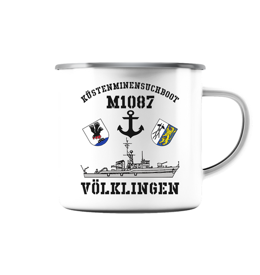 KM-Boot M1087 VÖLKLINGEN - Emaille Tasse (Silber)