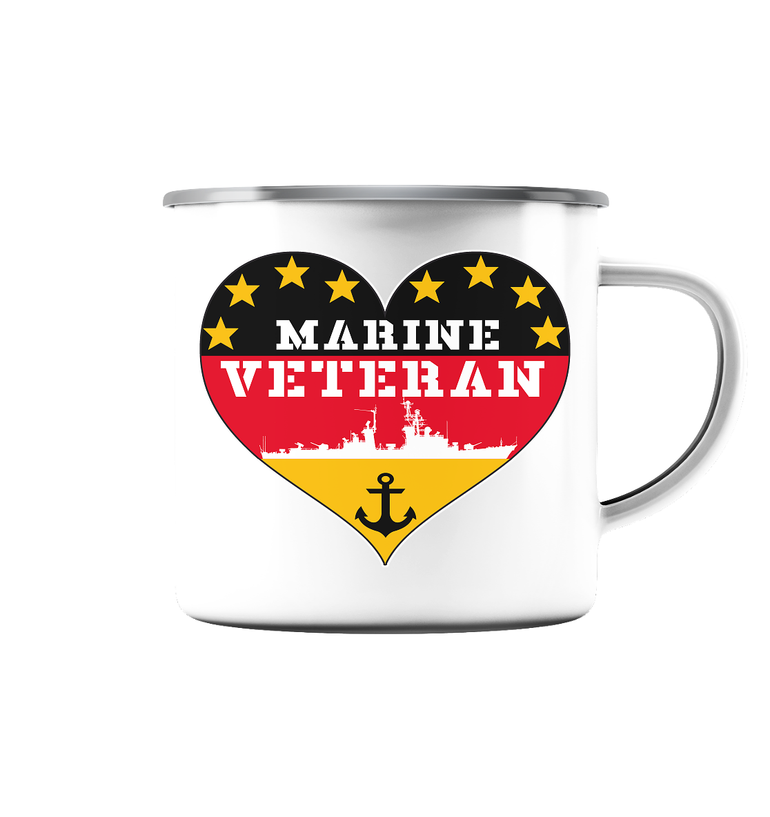 MARINE Veteran DDG - Emaille Tasse (Silber)