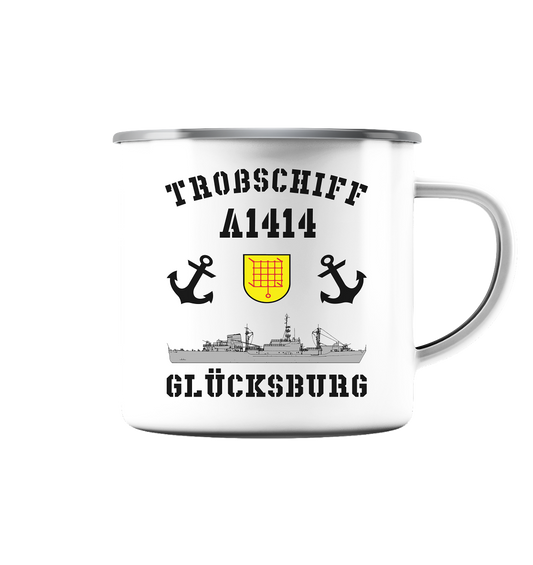 Troßschiff A1414 GLÜCKSBURG - Emaille Tasse (Silber)