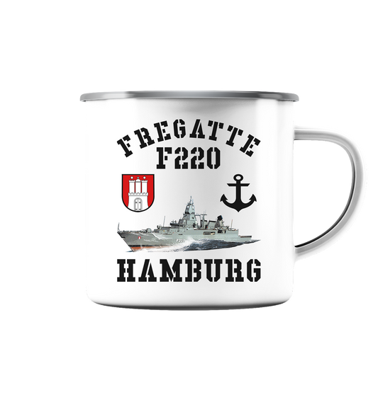 Fregatte F220 HAMBURG Anker - Emaille Tasse (Silber)