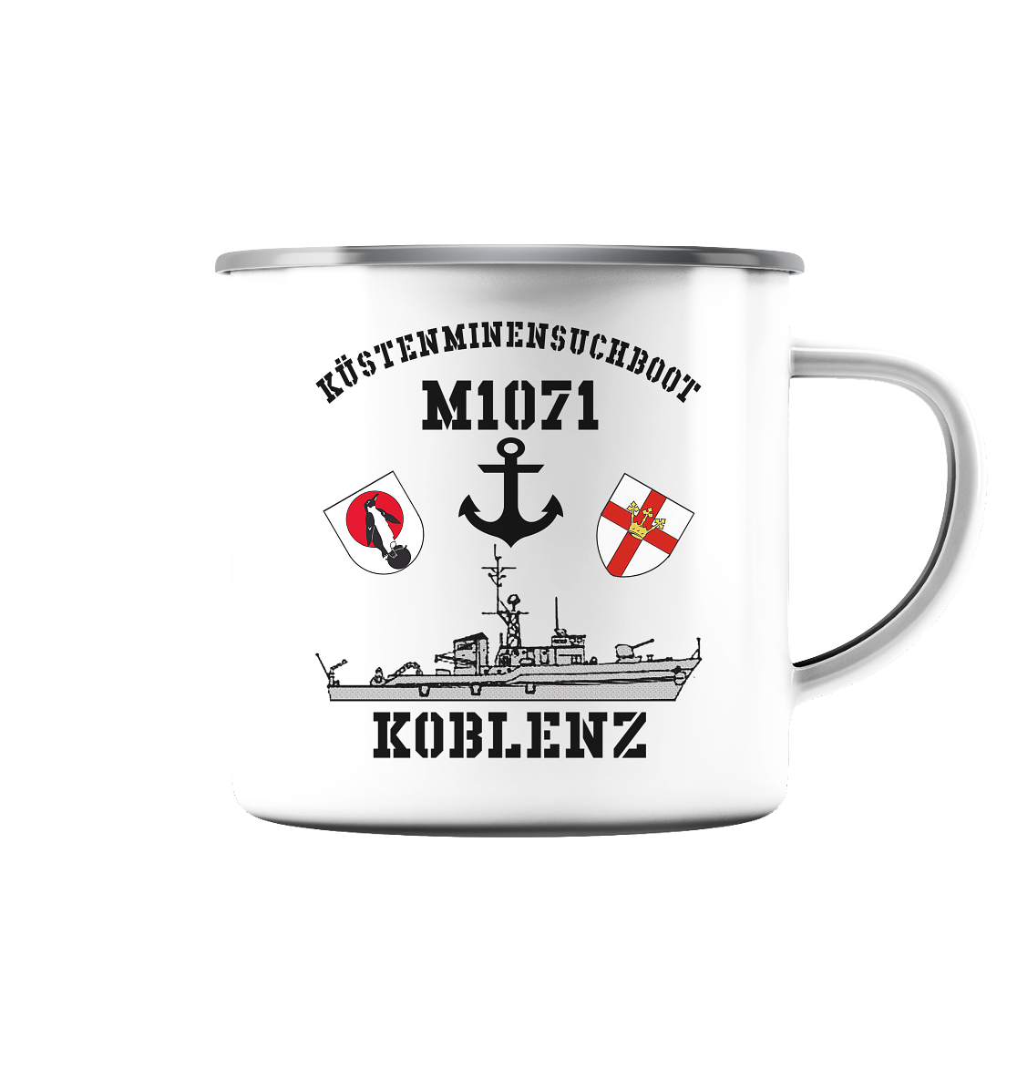 KM-Boot M1071 KOBLENZ Anker - Emaille Tasse (Silber)
