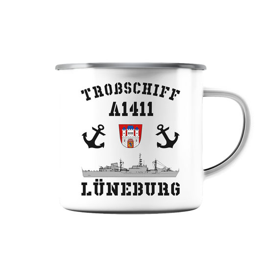 Troßschiff A1411 LÜNEBURG - Emaille Tasse (Silber)