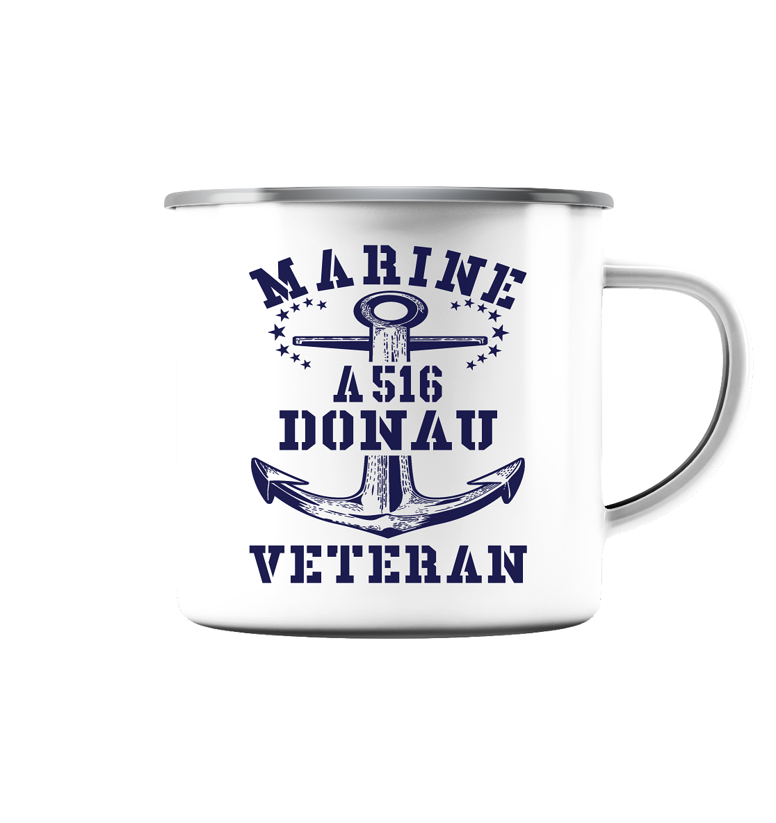 Tender A516 DONAU Marine Veteran  - Emaille Tasse (Silber)