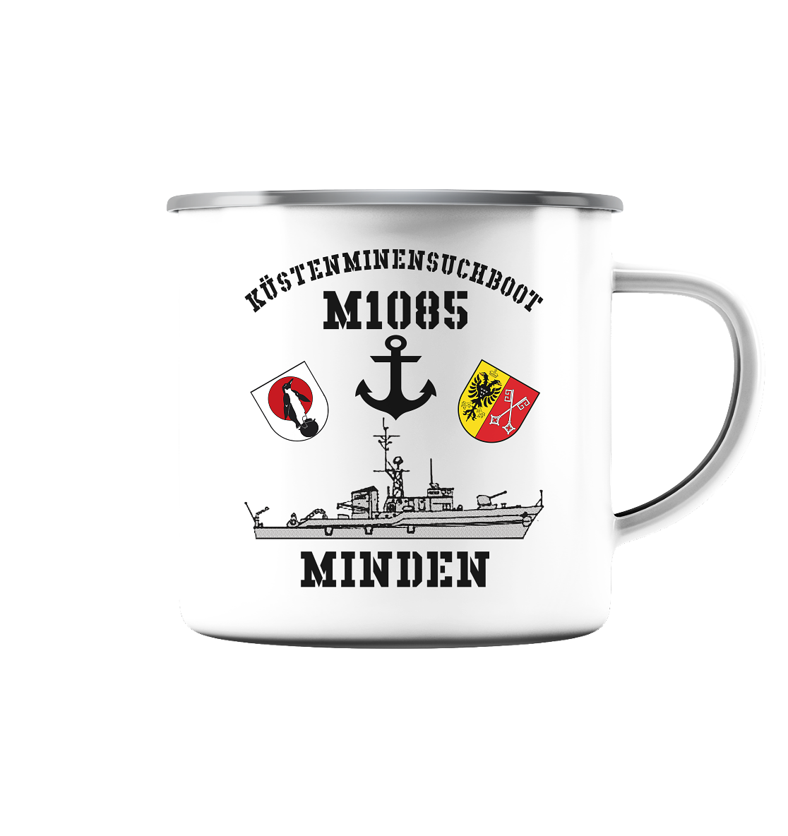 KM-Boot M1085 MINDEN Anker - Emaille Tasse (Silber)