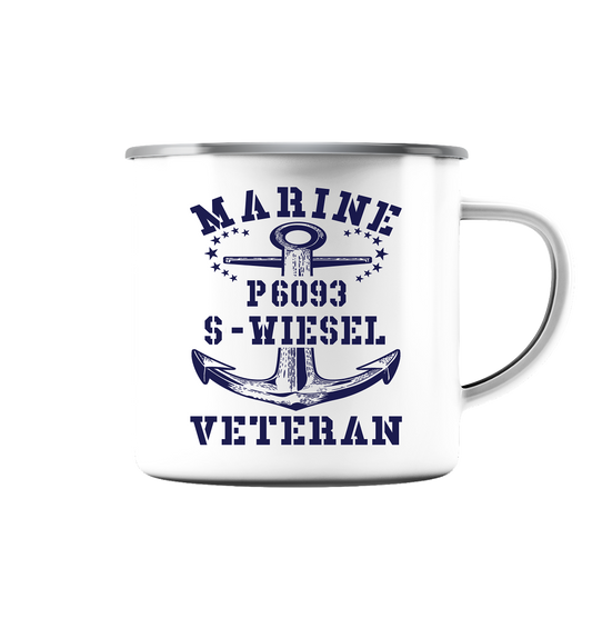 P6093 S-WIESEL Marine Veteran - Emaille Tasse (Silber)