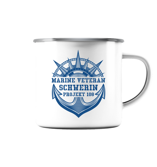 Projekt 108 SCHWERIN Marine Veteran - Emaille Tasse (Silber)
