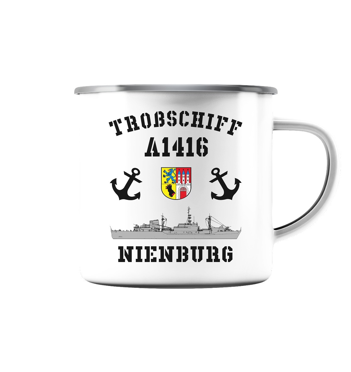 Troßschiff A1416 NIENBURG - Emaille Tasse (Silber)