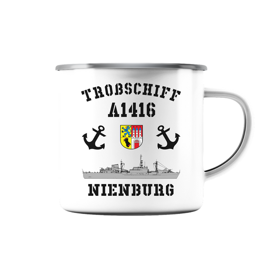 Troßschiff A1416 NIENBURG - Emaille Tasse (Silber)
