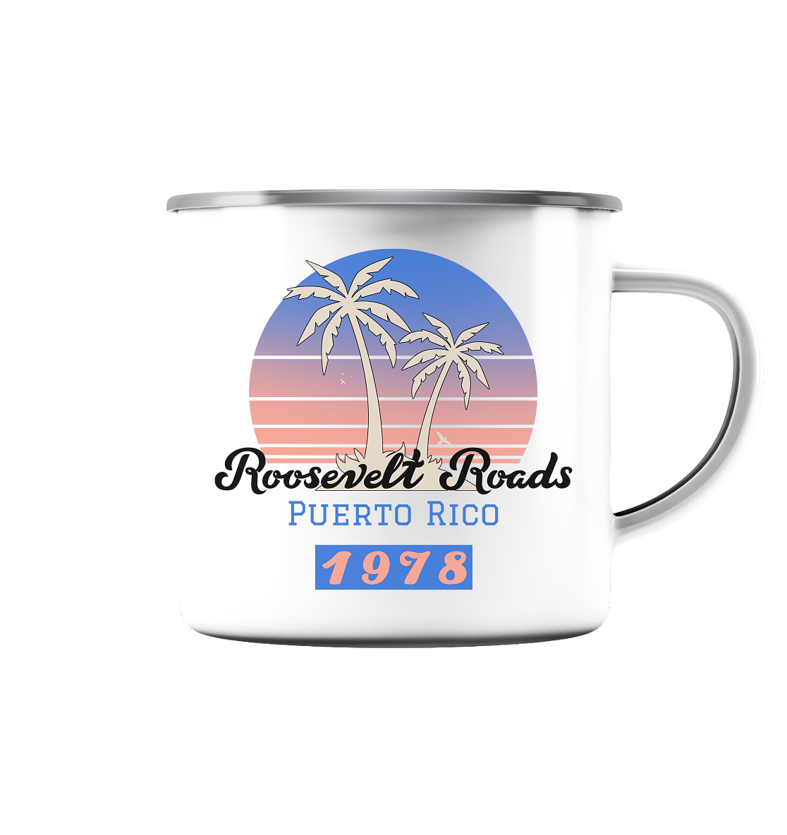 Roosevelt Roads - Emaille Tasse (Silber)