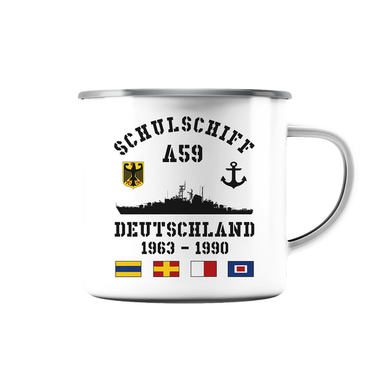 Schulschiff A59 DEUTSCHLAND - Emaille Tasse (Silber)