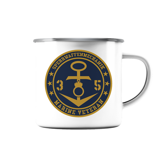 Marine Veteran 35er SPERRWAFFENMECHANIK - Emaille Tasse (Silber)