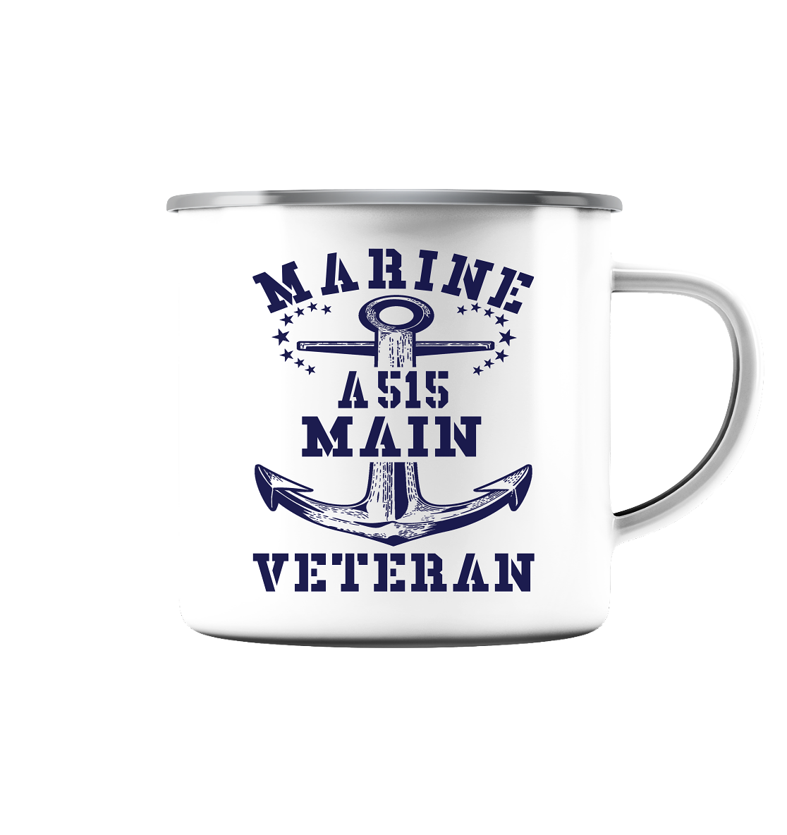 Tender A515 MAIN Marine Veteran  - Emaille Tasse (Silber)
