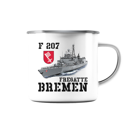F207 Fregatte BREMEN - Emaille Tasse (Silber)
