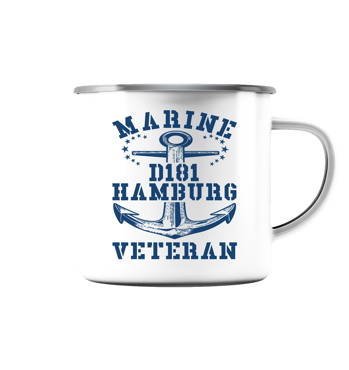 Zerstörer D181 HAMBURG Marine Veteran - Emaille Tasse (Silber)