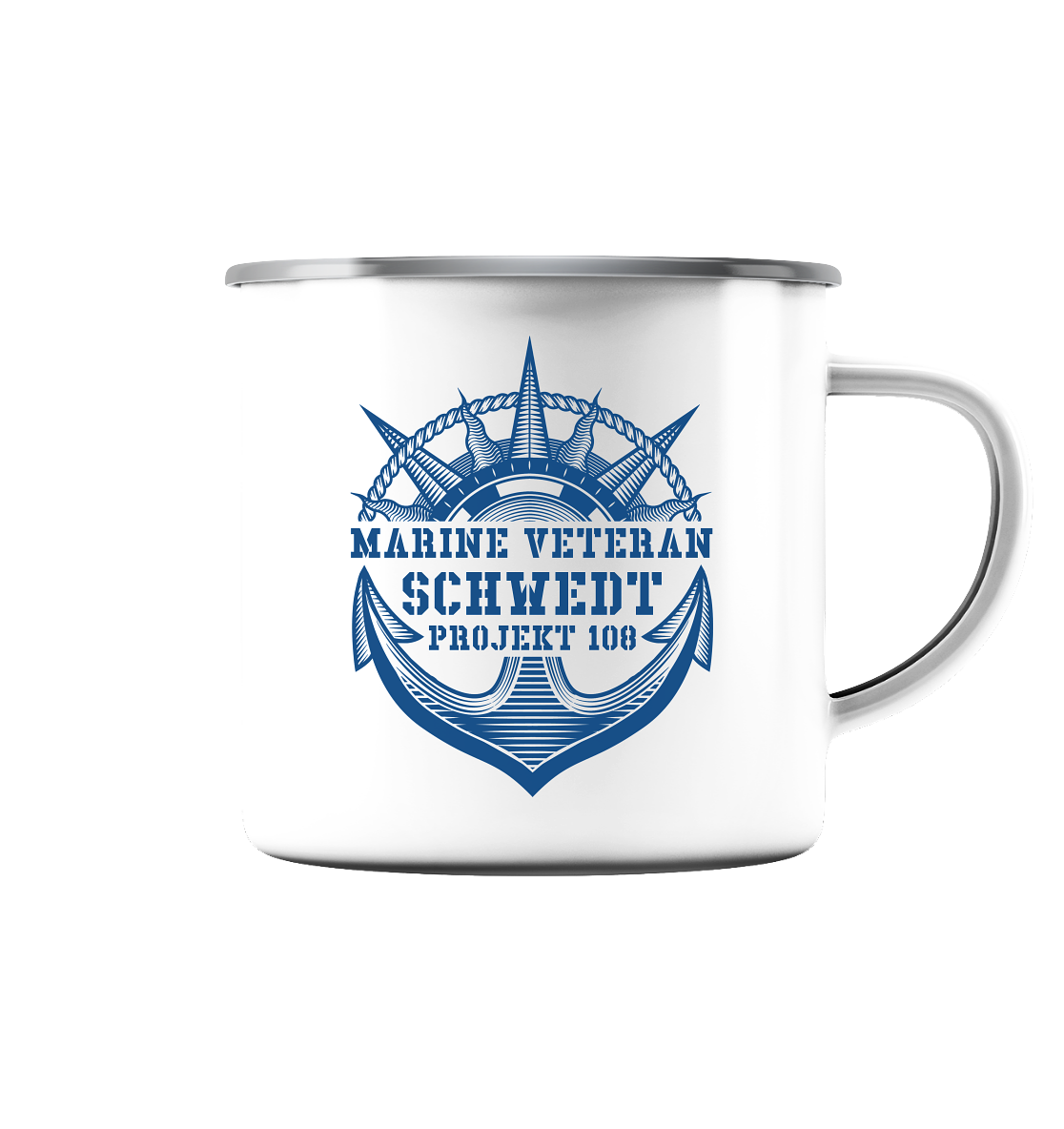 Projekt 108 SCHWEDT Marine Veteran  - Emaille Tasse (Silber)