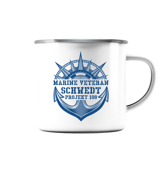 Projekt 108 SCHWEDT Marine Veteran  - Emaille Tasse (Silber)