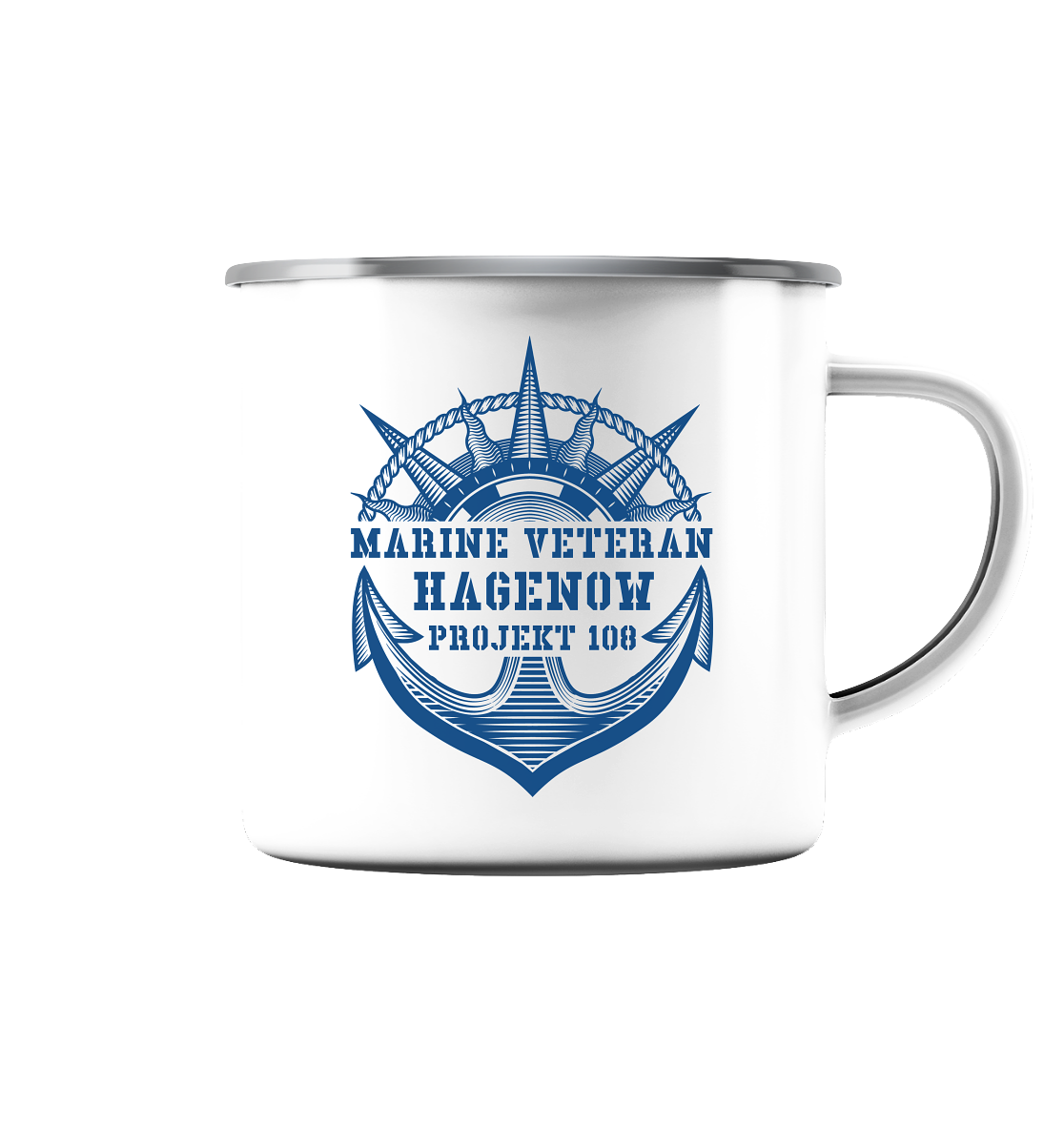 Projekt 108 HAGENOW Marine Veteran  - Emaille Tasse (Silber)