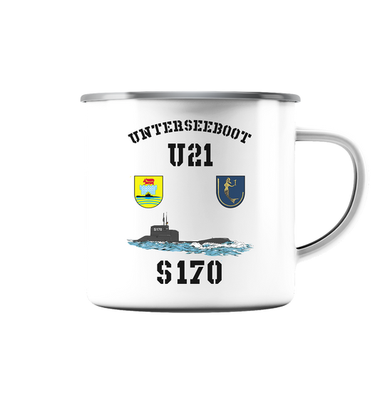 Unterseeboot U21 S170 - Emaille Tasse (Silber)