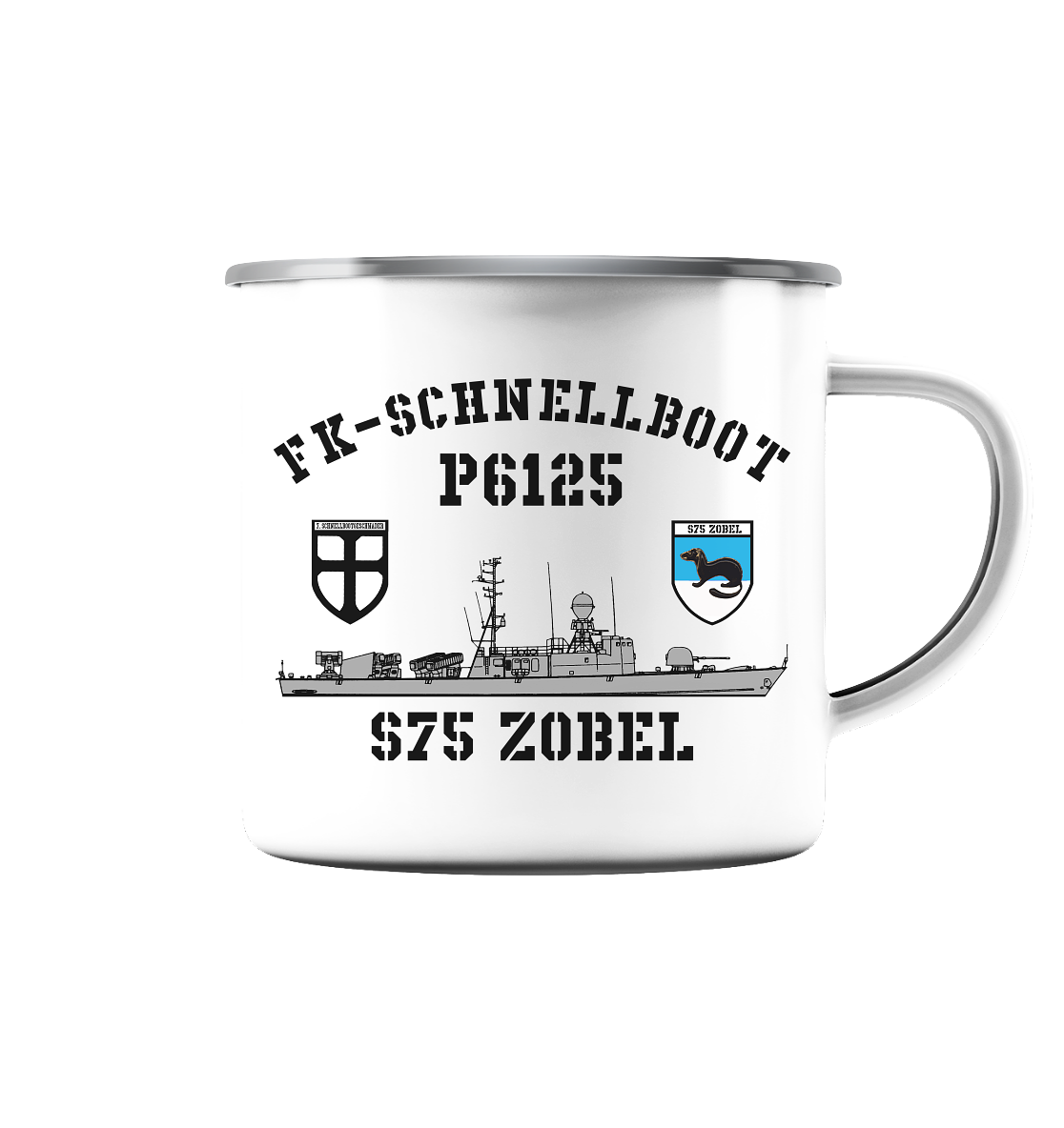 P6125 S75 ZOBEL 7.SG - Emaille Tasse (Silber)