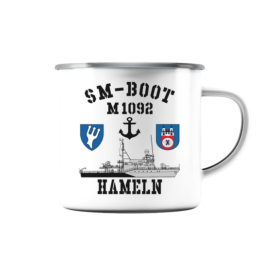 SM-Boot M1092 HAMELN Anker - Emaille Tasse (Silber)