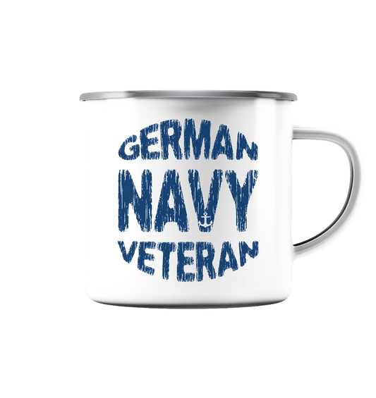 German Navy Veteran Anker - Emaille Tasse (Silber)