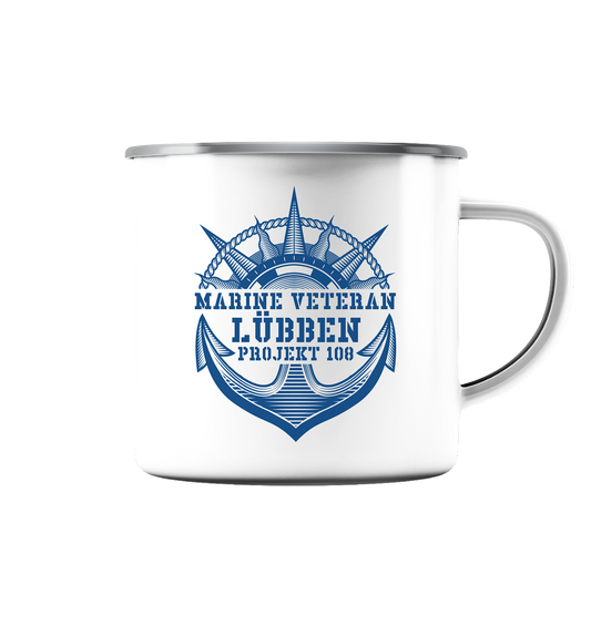 Projekt 108 LÜBBEN Marine Veteran - Emaille Tasse (Silber)