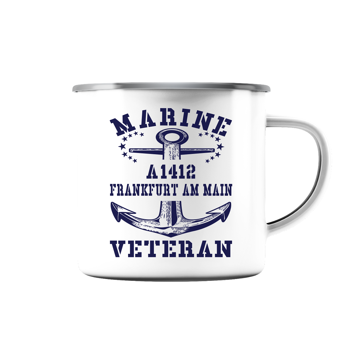 EGV A1412 FRANKFURT AM MAIN Marine Veteran - Emaille Tasse (Silber)