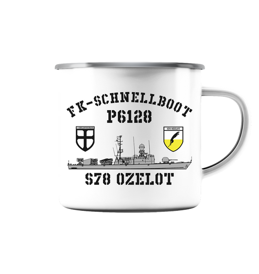 P6128 S78 OZELOT 7.SG  - Emaille Tasse (Silber)