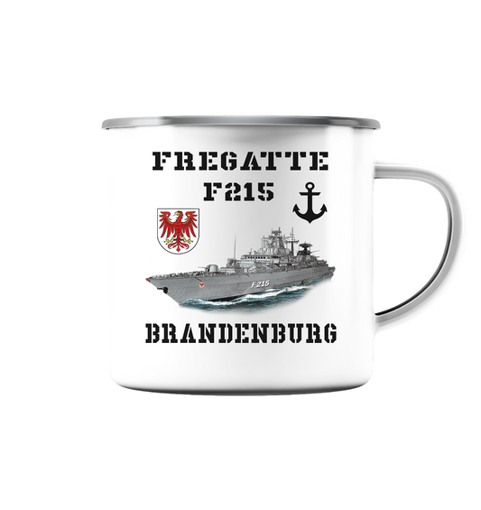 F215 Fregatte BRANDENBURG - Emaille Tasse (Silber)